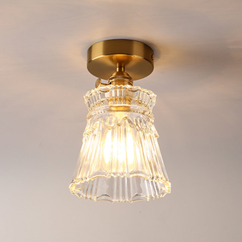 Modern Style Flush Mount Ceiling Light with Glass Shade for Living Room Bedroom