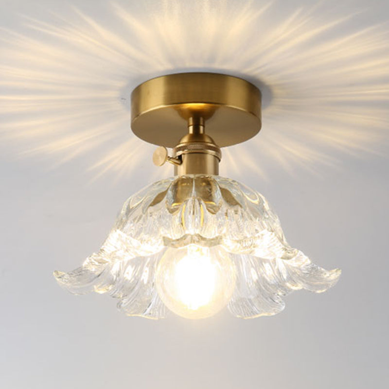 Modern Style Flush Mount Ceiling Light with Glass Shade for Living Room Bedroom