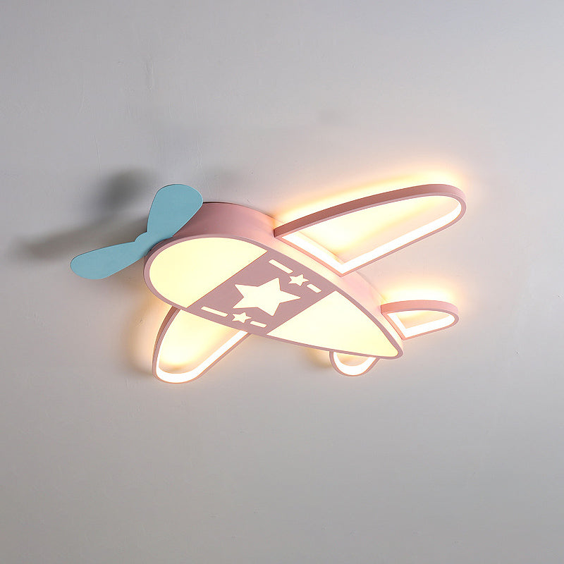 Propeller Plane Child Room LED Flush Mounted Lamp Acrylic Kids Surface Ceiling Light