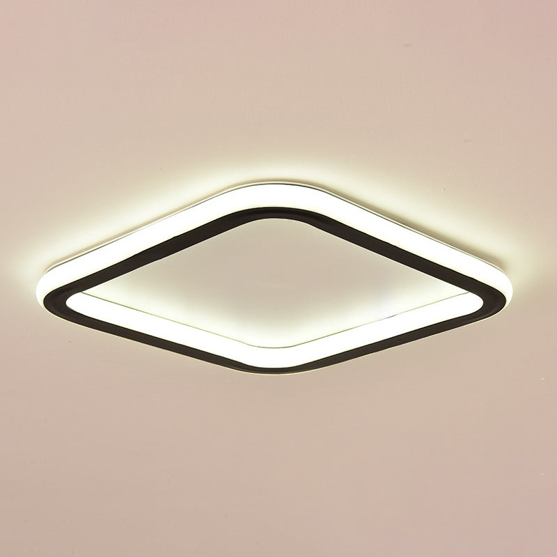 Modern Flush Light Black Metal e Acrylic Led Surface Mount Massimale Luci per Living Room
