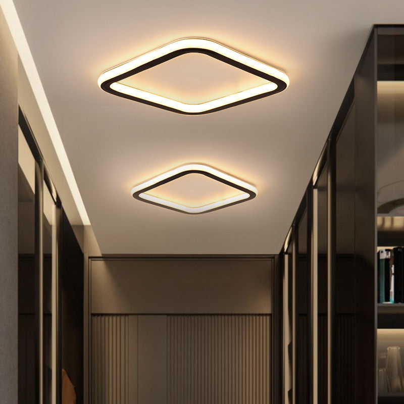 Modern Flush Light Black Metal e Acrylic Led Surface Mount Massimale Luci per Living Room