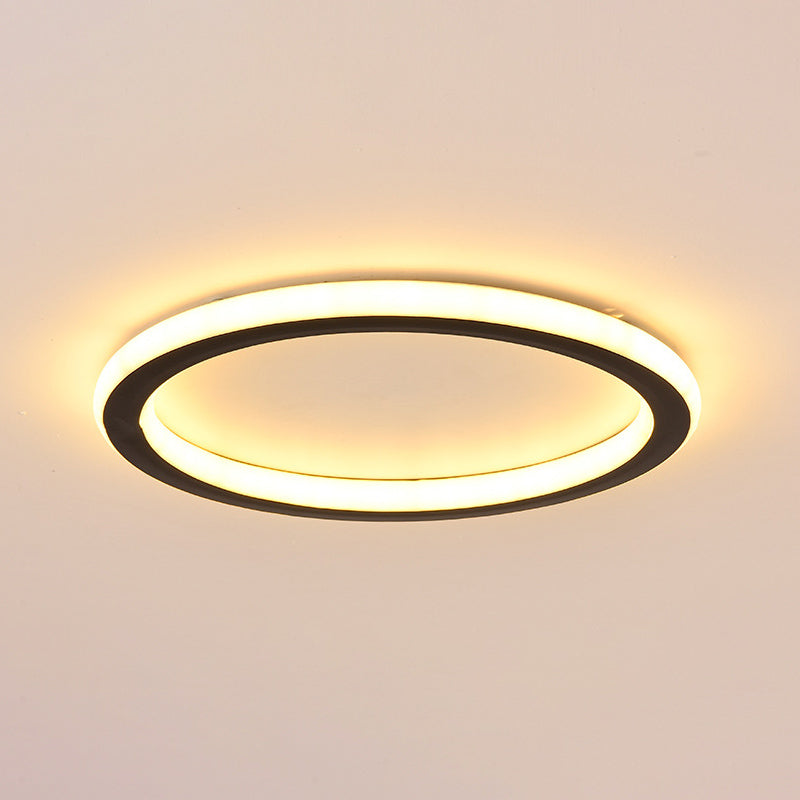 Modern Flush Light Black Metal e Acrylic Led Surface Mount Massimale Luci per Living Room