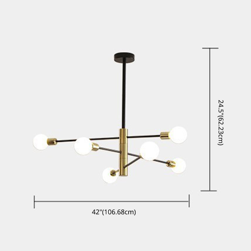 Luz de metal negro y dorado de lámpara de lámpara múltiple exposición a la luz