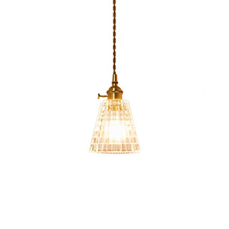 Luz de lámpara colgante de vidrio de latón Iluminación industrial de 1 luces de 1 luces para restaurante