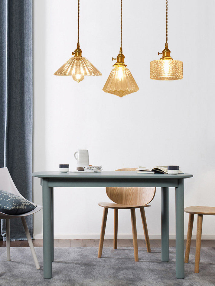 Messingglas hängende Leuchte Industrie 1-Licht-Anhänger Beleuchtung für das Restaurant