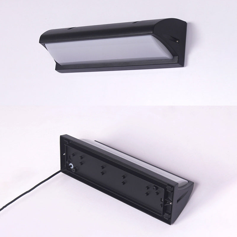 Aluminum Minimalistic LED Wall Sconce in Black Outdoor with Acrylic Shade
