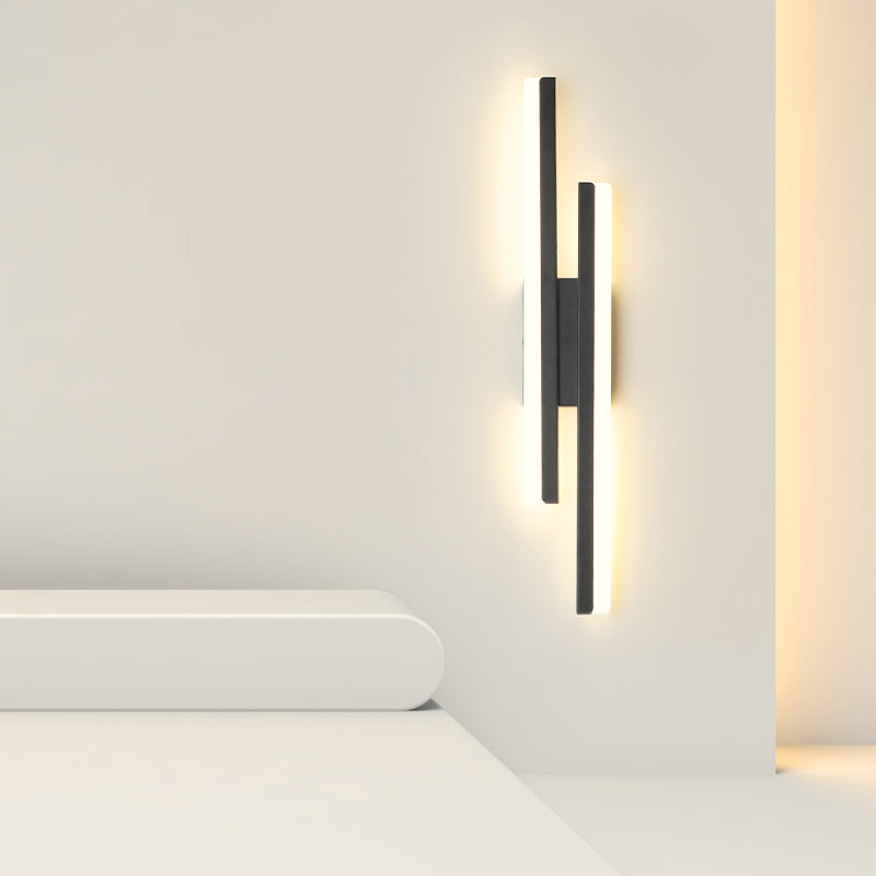2 luces Luz de pared Acrílico Minimalista LED Pared Spl Donce en negro para sala de estar