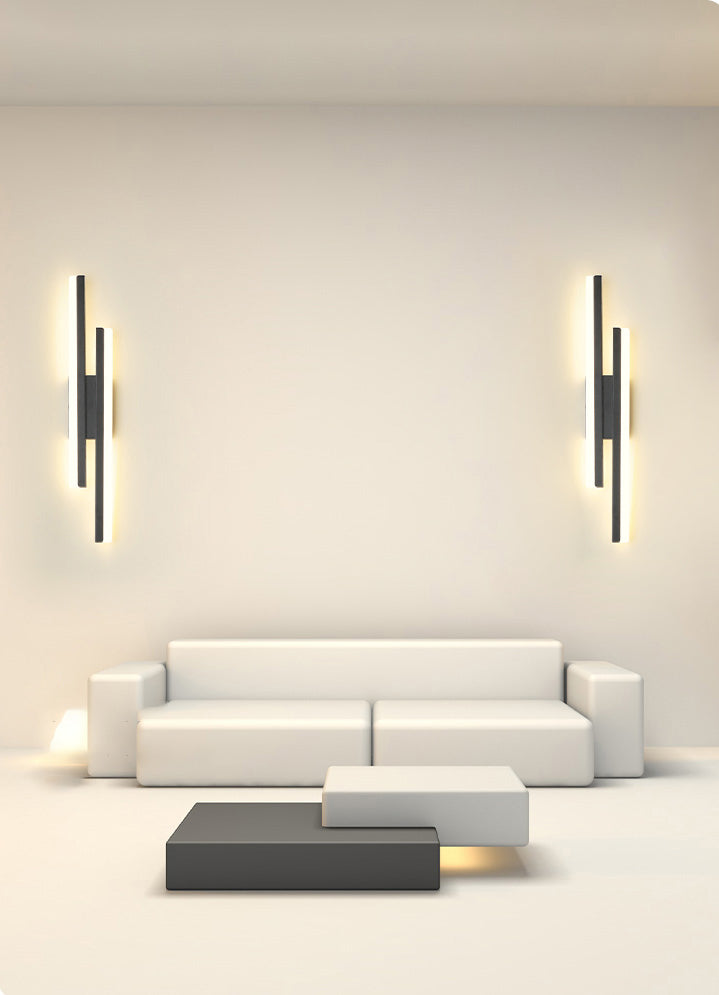 2 luces Luz de pared Acrílico Minimalista LED Pared Spl Donce en negro para sala de estar