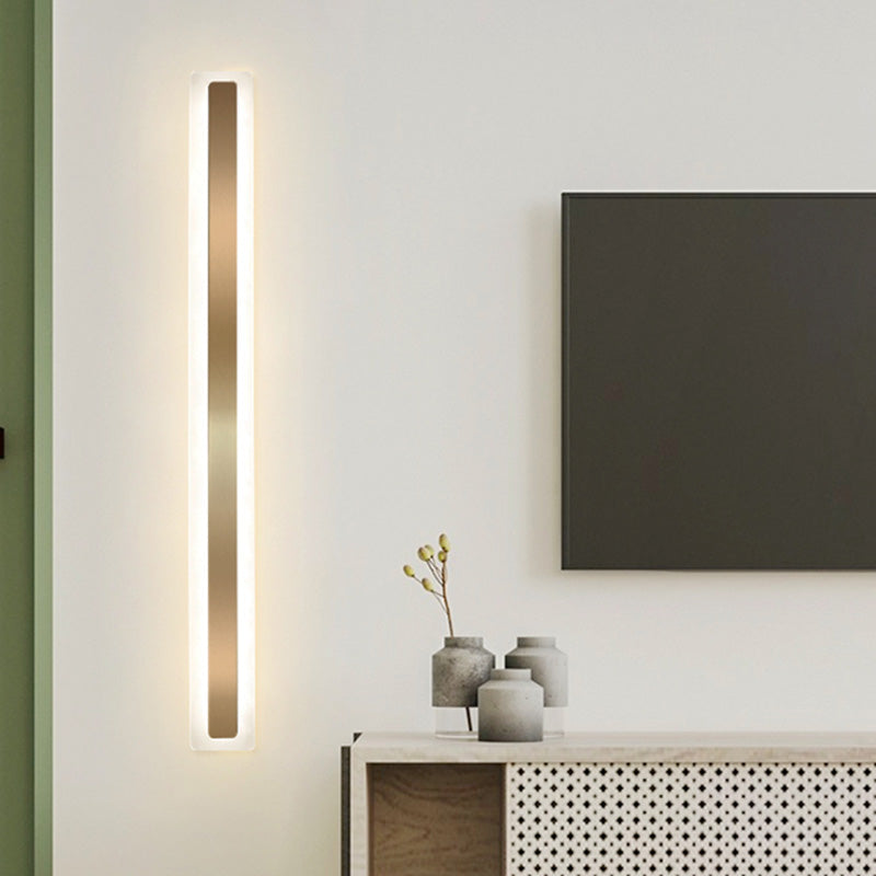 LED Wall Line Light Modern Style Metal Acrylic Rectangle Shape Wall Sconce