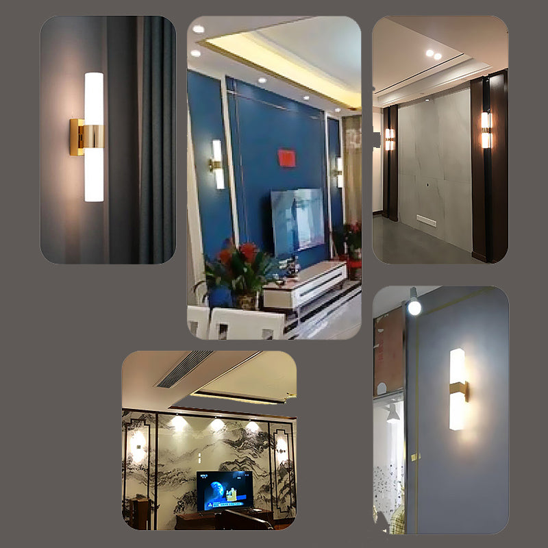 2 Lights Contemporary Wall Mounted Light Fixture Aluminum Indoor Flush Mount Wall Sconce