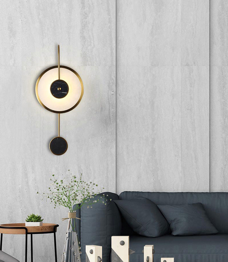 Lampada montata a parete circolare Postmoderna Simplicity Stone Wall Mount Lampada per soggiorno