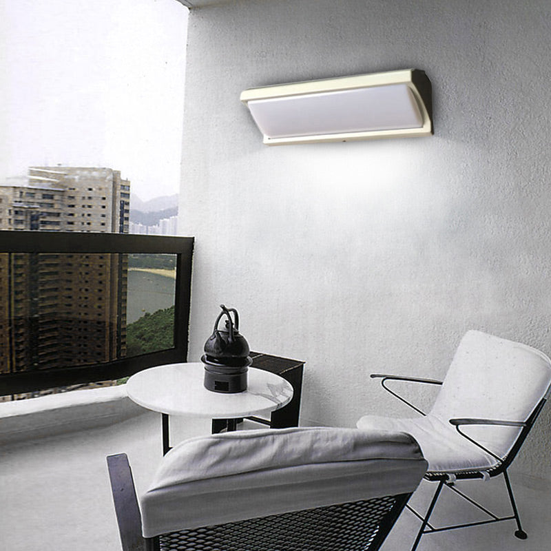 Rectangle Waterproof Simplicity Wall Light Acrylic Minimalistic LED Wall Sconce in Black