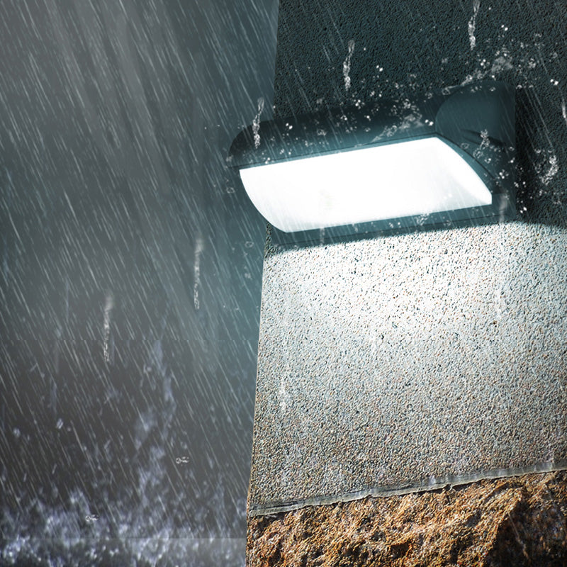 Rectangle Waterproof Simplicity Wall Light Acrylic Minimalistic LED Wall Sconce in Black