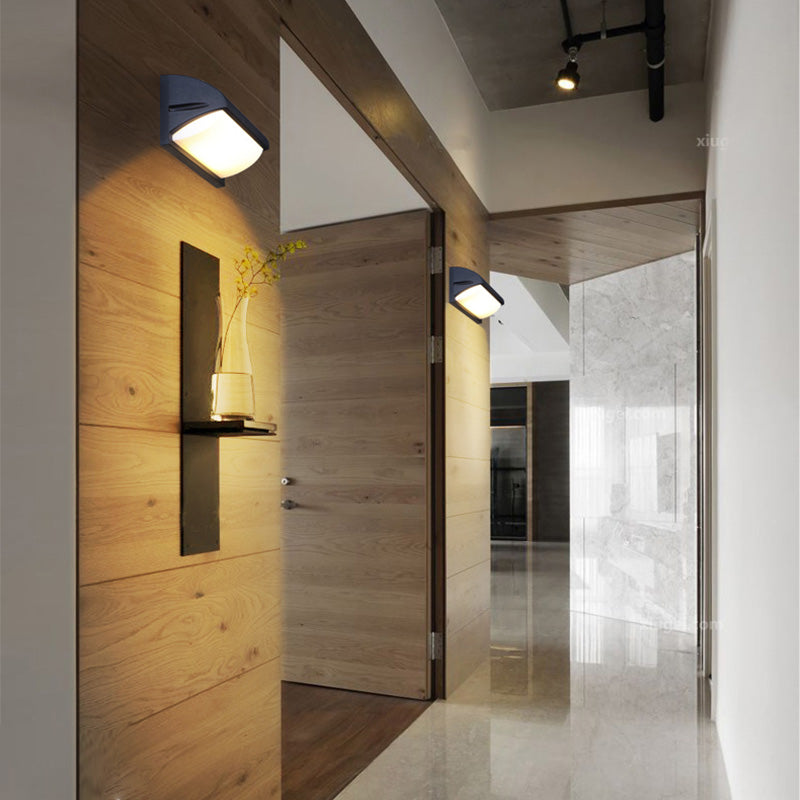 Rectangle Waterproof Simplicity Wall Light Acrylic Minimalistic LED Wall Sconce in Black