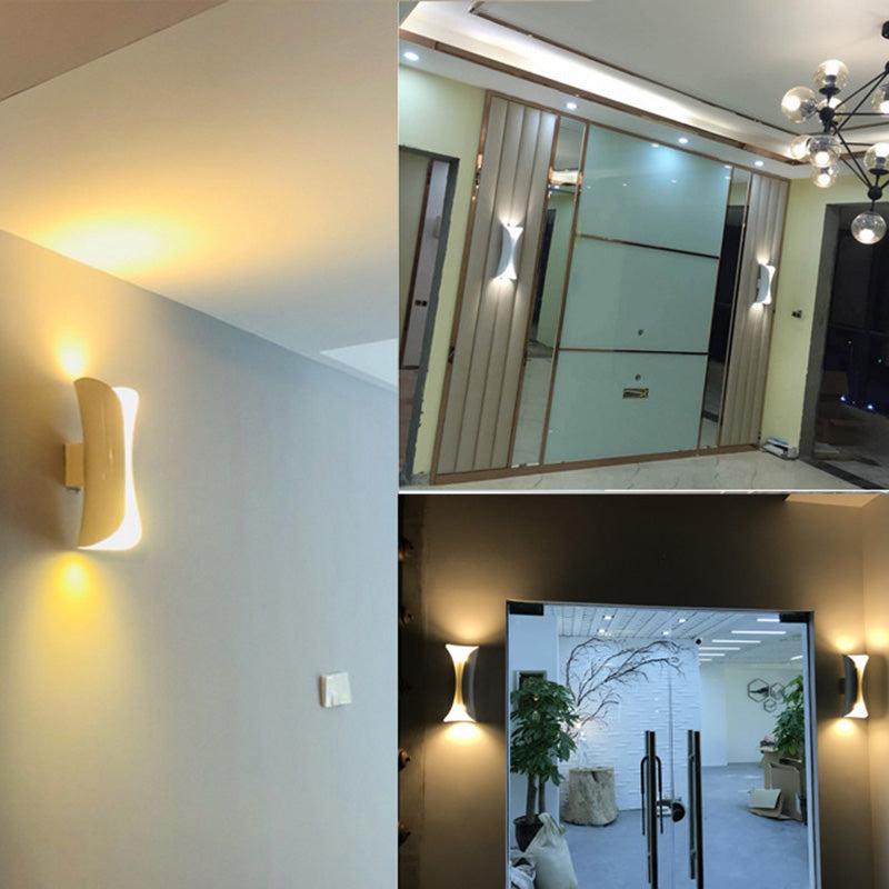 Lampada montata a parete curva Postmoderna semplicità lampada da monte in metallo per soggiorno