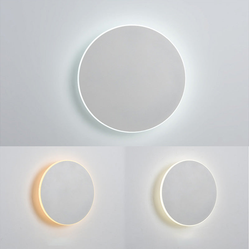 Lámpara montado en la pared redonda simplicidad posmoderna lámpara de montaje de pared acrílica para sala de estar