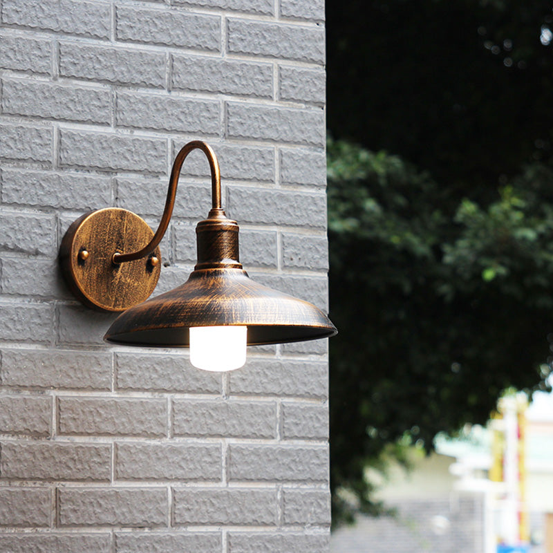 Gooseneck Metal Wall Sconce Lighting Industrial Outdoor Wall Mounted Light Fixture