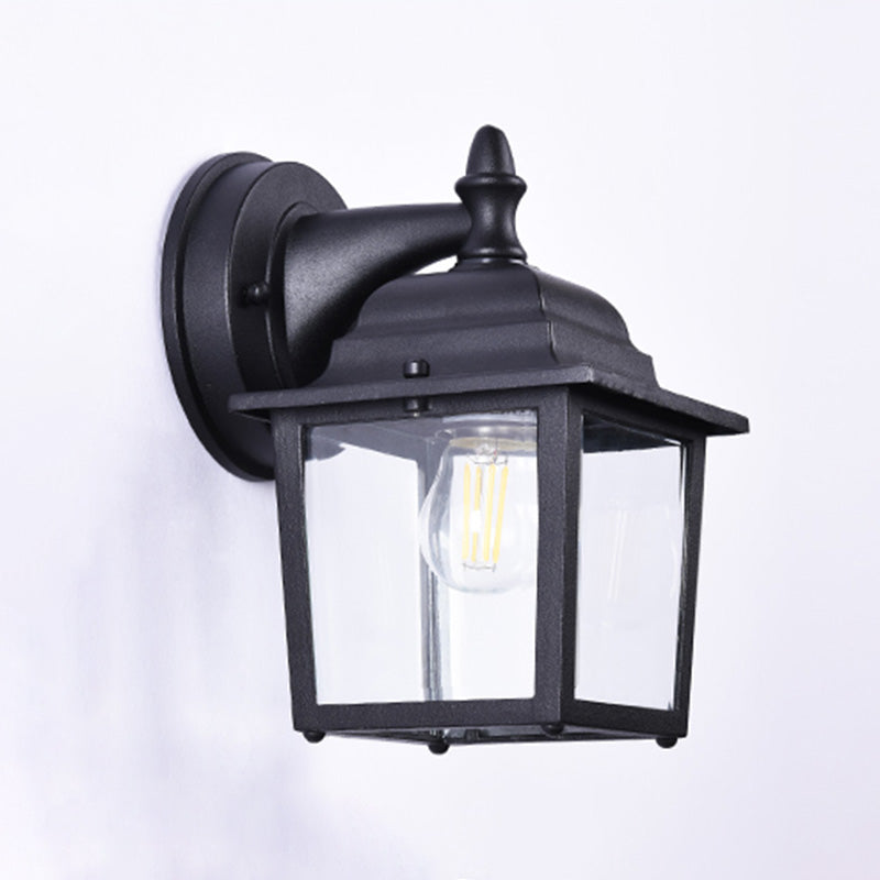 Schwarze quadratische Wandbeleuchtung minimalistische Glas Außenwandleuchten Beleuchtung
