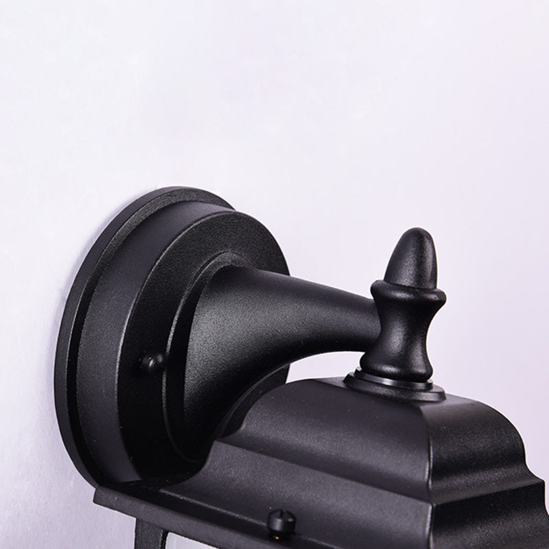 Schwarze quadratische Wandbeleuchtung minimalistische Glas Außenwandleuchten Beleuchtung