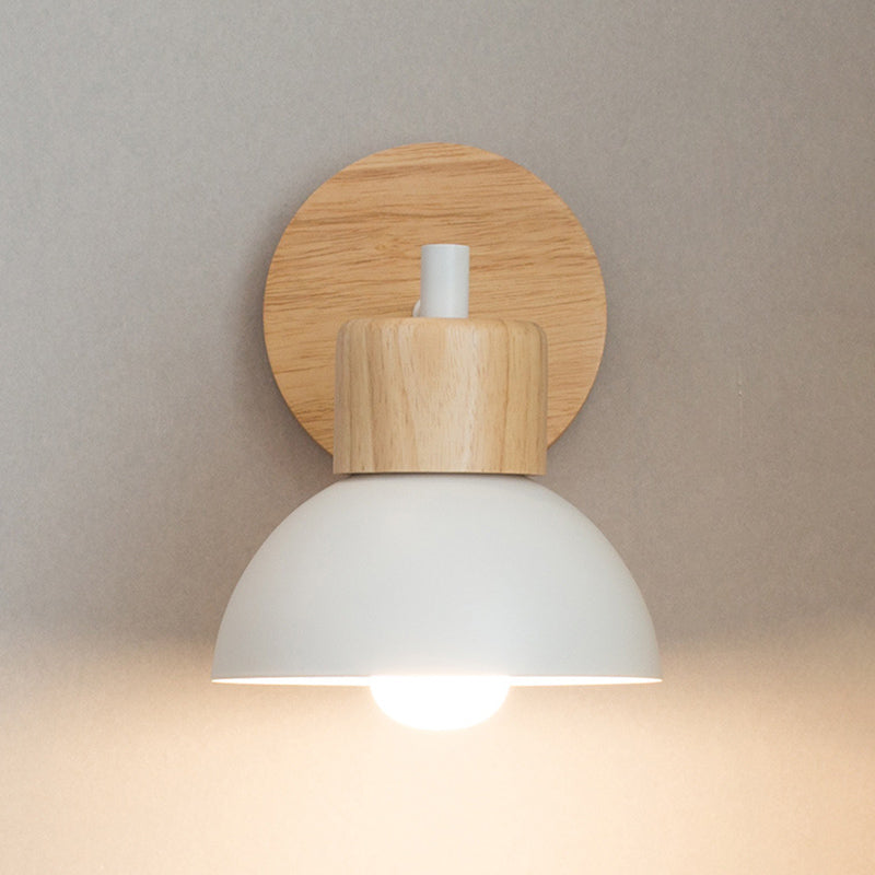 Kom wandmontage lamp moderne eenvoud houten wandmontage lamp voor woonkamer