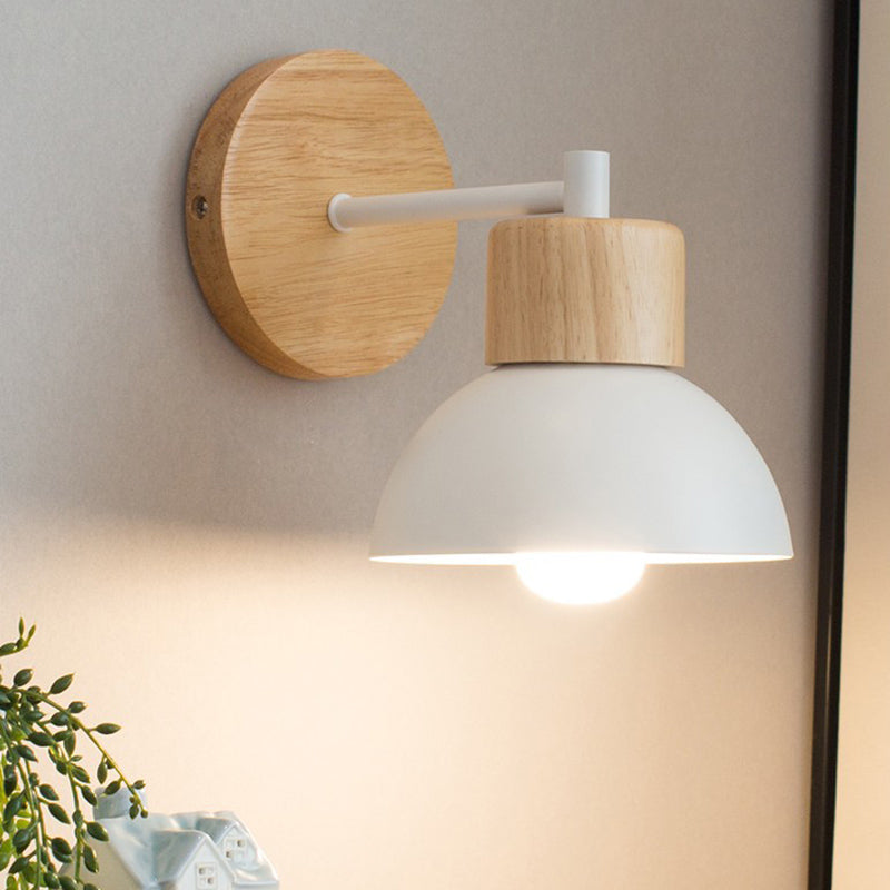 Kom wandmontage lamp moderne eenvoud houten wandmontage lamp voor woonkamer
