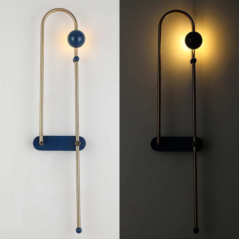 Paperclip Wall Mounted Lamp Postmodern Simplicity Metal Wall Sconce for Living Room