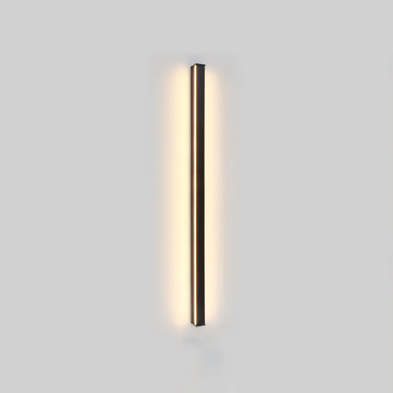 Slim Stick Wall Mount Lighting Minimalist Metallic LED Hallway Surface Wall Sconce in Black