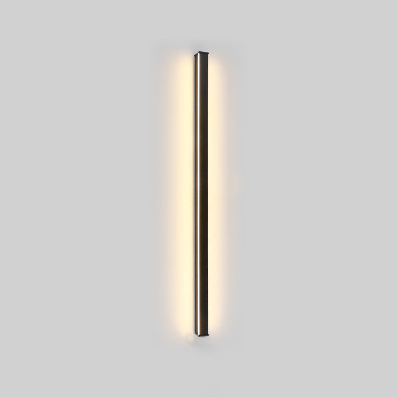 Slim Stick Wall Mount Lighting Minimalist Metallic LED Hallway Surface Wall Sconce in Black
