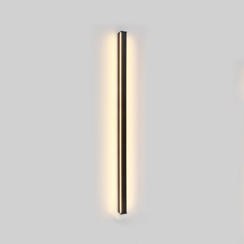 Slim Stick Wall Mount Lighting Minimalist Metallic LED Hallway Surface Wall Sconce in Black