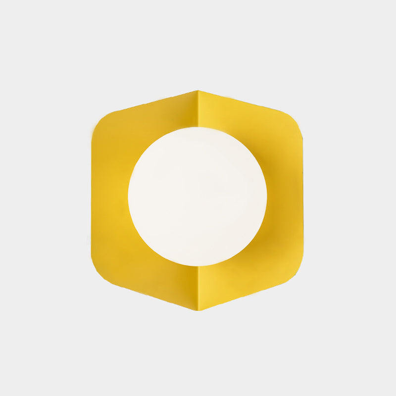 Metal Colorful Wall Mount Light Fixture Glass Shade 1 Light Macaron Wall Lamp Sconce