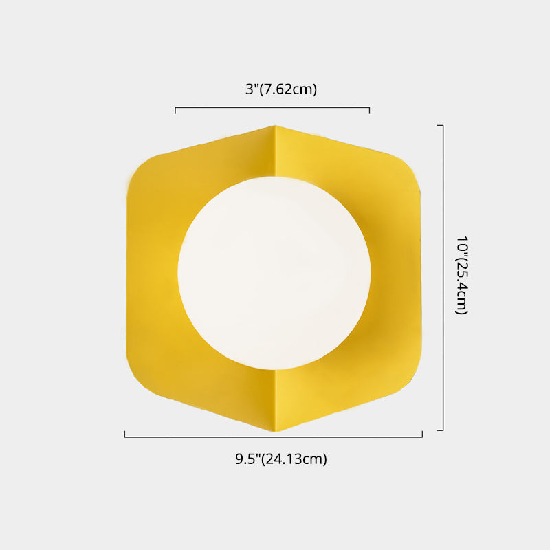 Metal colorido de lámpara de montura de montaje de montaje tono de vidrio 1 lámpara de pared de macarrón ligero apliques