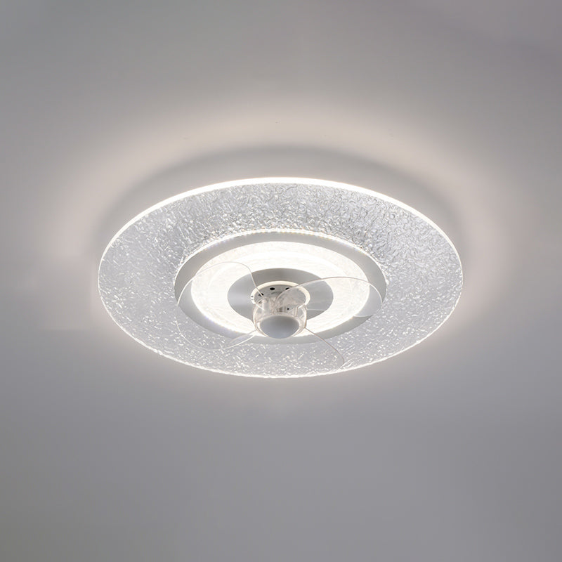 Weiße ultradünne Deckenventilator Leuchte Einfachheit Acryl LED Semi Flush Mount Light für Schlafzimmer