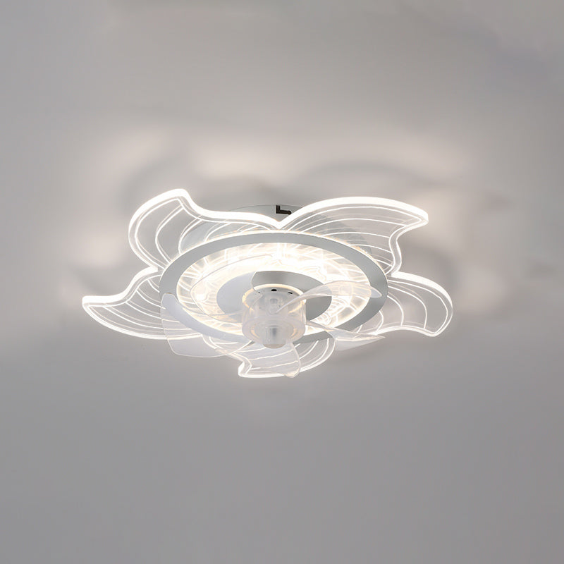 Weiße ultradünne Deckenventilator Leuchte Einfachheit Acryl LED Semi Flush Mount Light für Schlafzimmer