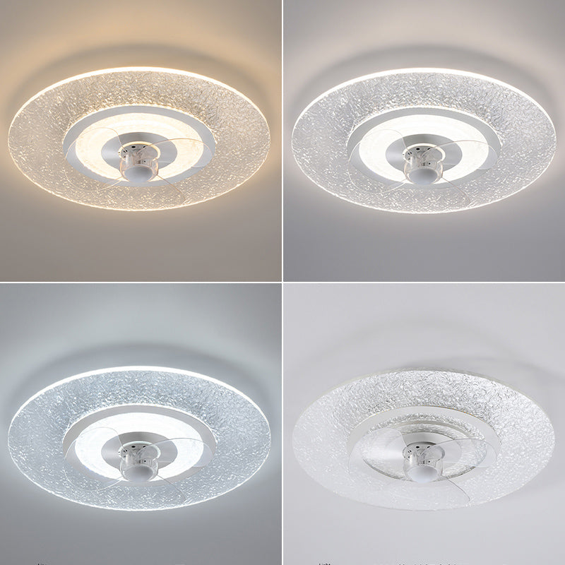 Weiße ultradünne Deckenventilator Leuchte Einfachheit Acryl LED Semi Flush Mount Light für Schlafzimmer