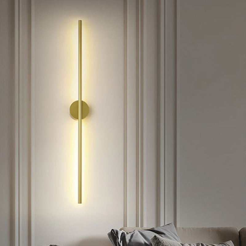 Gold 1 Light LED Wall Sconce Modern Acrylic Linear Wall Lighting for Living Room
