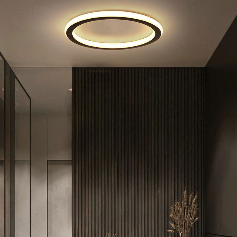 Modern Flush Light Black Metal e Acrylic Led Surface Mount Massimale Luci per Living Room