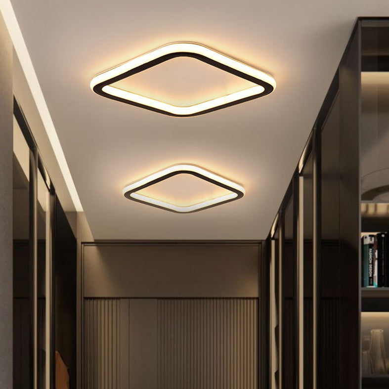 Modern Flush Light Black Metal e Acrylic Led Surface Mount Massimale Luci per Living Room
