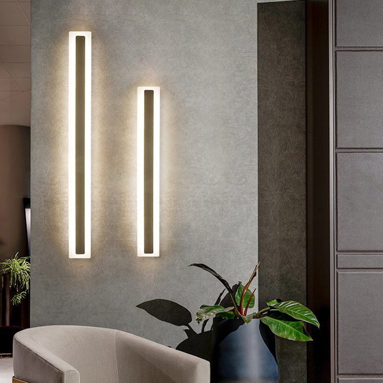 LED Wall Line Light Modern Style Metal Acrylic Rectangle Shape Wall Sconce