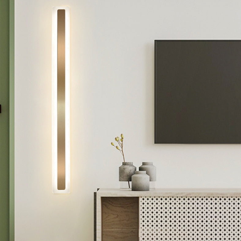 LED Wall Line Light Modern Style Metal Acrylic Rectangle Shape Wall Sconce