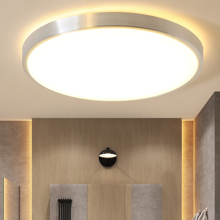 Style moderne aluminium LED encastré luminaire argent tambour encastré plafonnier