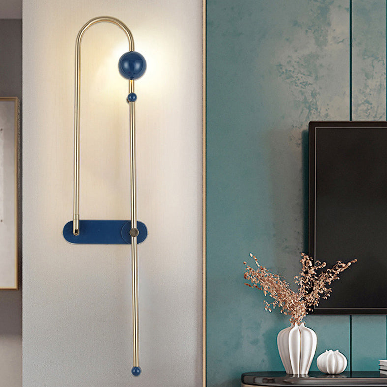 Paperclip Wall Mounted Lamp Postmodern Simplicity Metal Wall Sconce for Living Room