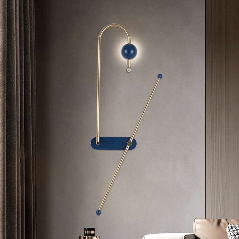 Paperclip Wall Mounted Lamp Postmodern Simplicity Metal Wall Sconce for Living Room