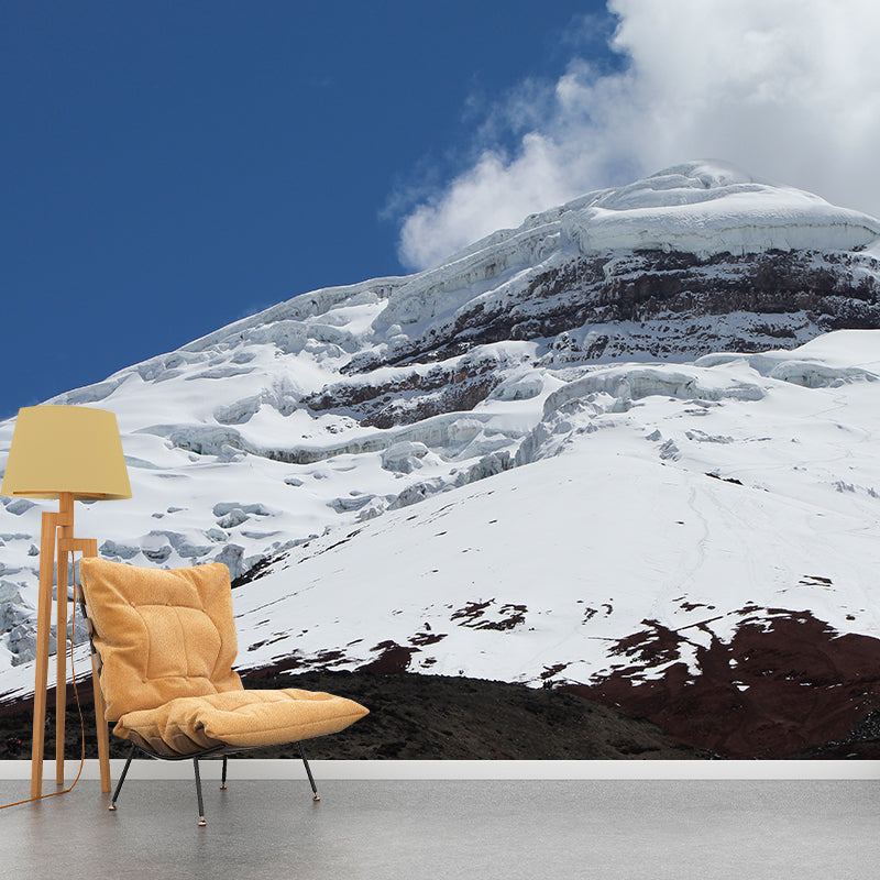 Snow Mountain Mural Modern Style Water Resistant Sitting Room Wall Covering