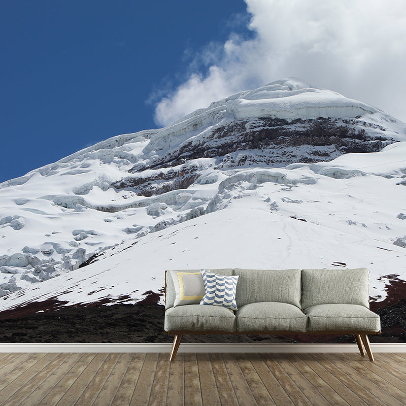 Snow Mountain Mural Modern Style Water Resistant Sitting Room Wall Covering