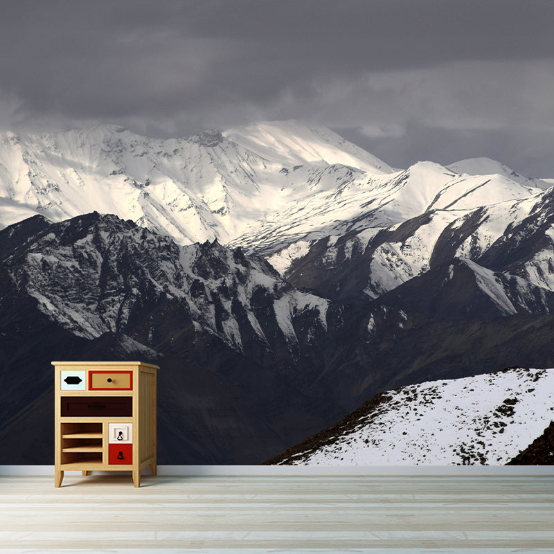 White Mountain Wall Paper Murals for Home Moisture Resistant, Personalised Size