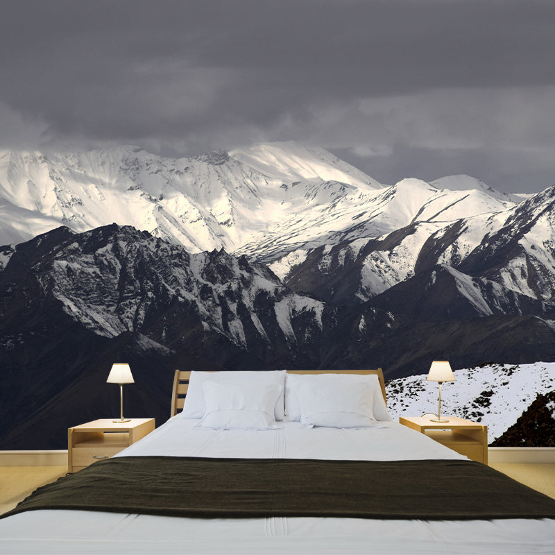 White Mountain Wall Paper Murals for Home Moisture Resistant, Personalised Size