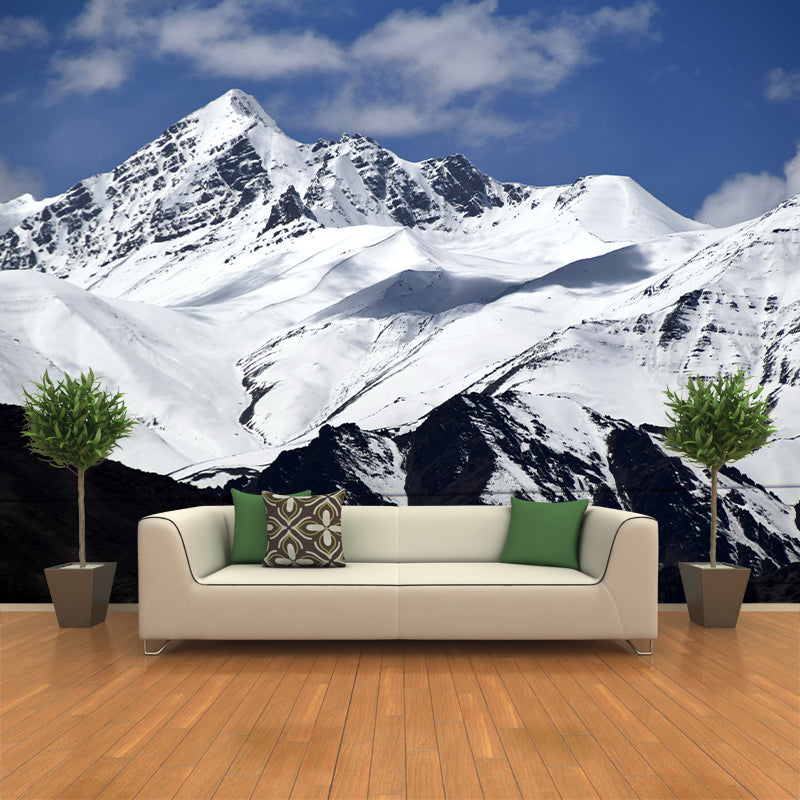White Mountain Wall Paper Murals for Home Moisture Resistant, Personalised Size