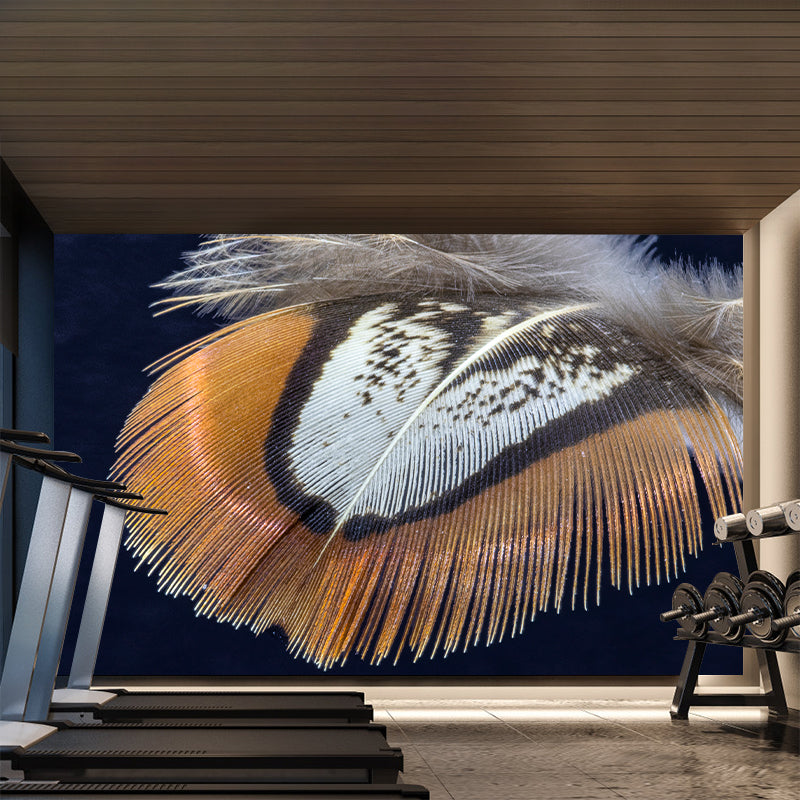 Minimalism Feather Mural Wallpaper Customized Wall Covering for Girls' Bedroom