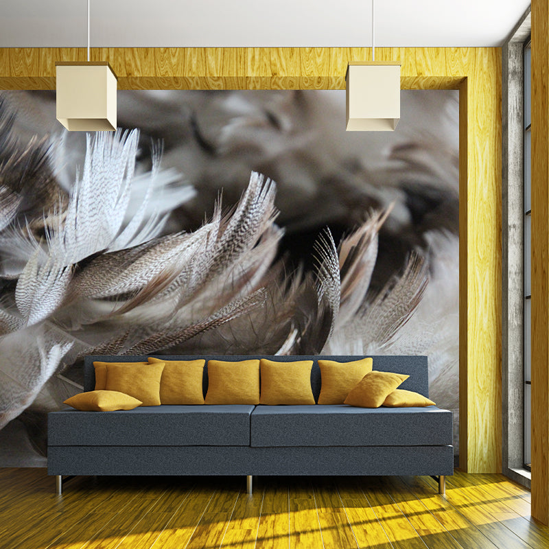 Light Feathers Wall Paper Murals for Girls' Bedroom, Personalized Size Available