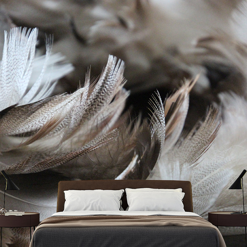 Light Feathers Wall Paper Murals for Girls' Bedroom, Personalized Size Available